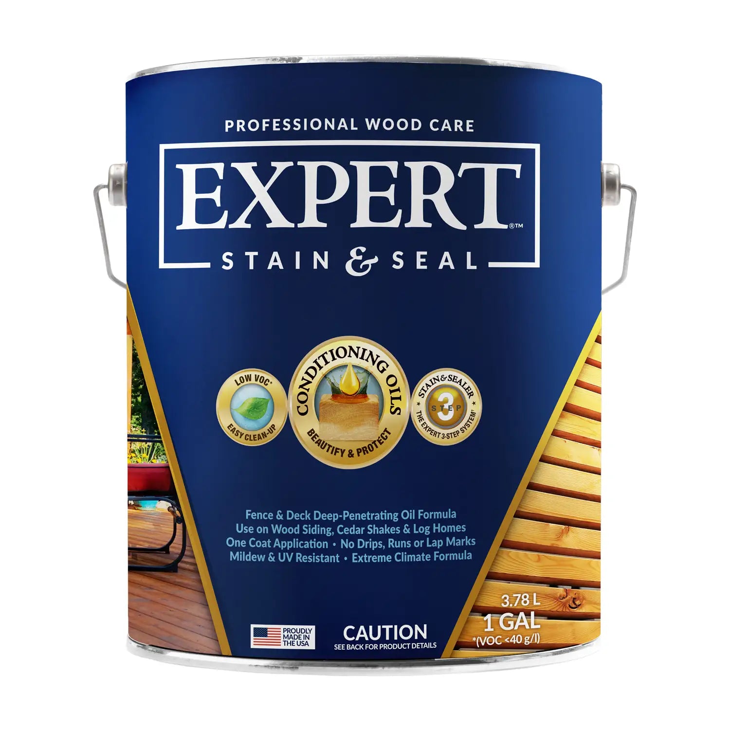 Expert Stain and Seal Fence, Deck, and Wood Stain and Sealer - 1 Gallon