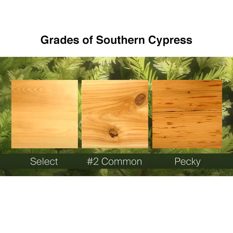 Grades of Southern Cypress - Comparison
