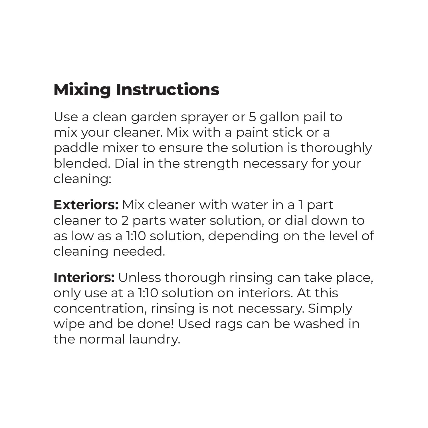 Mixing Instructions For Sashco Timber Bright