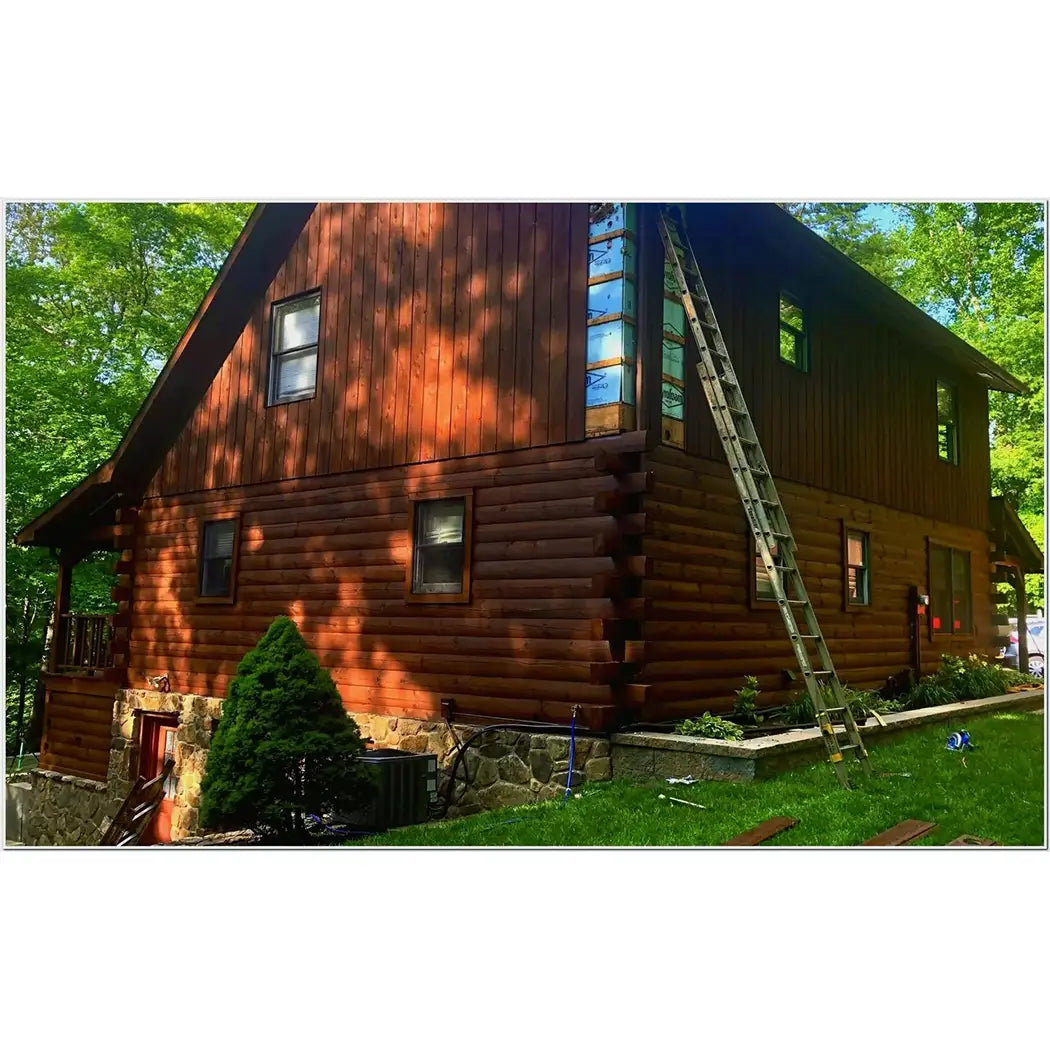 Sundance Wood Stain Applied To Log Home