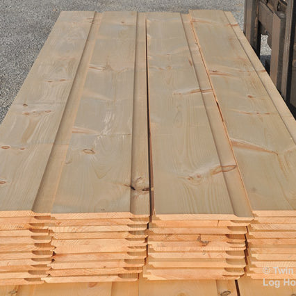 1x12 White Pine Smooth Face Chink Log Siding - From Bundle