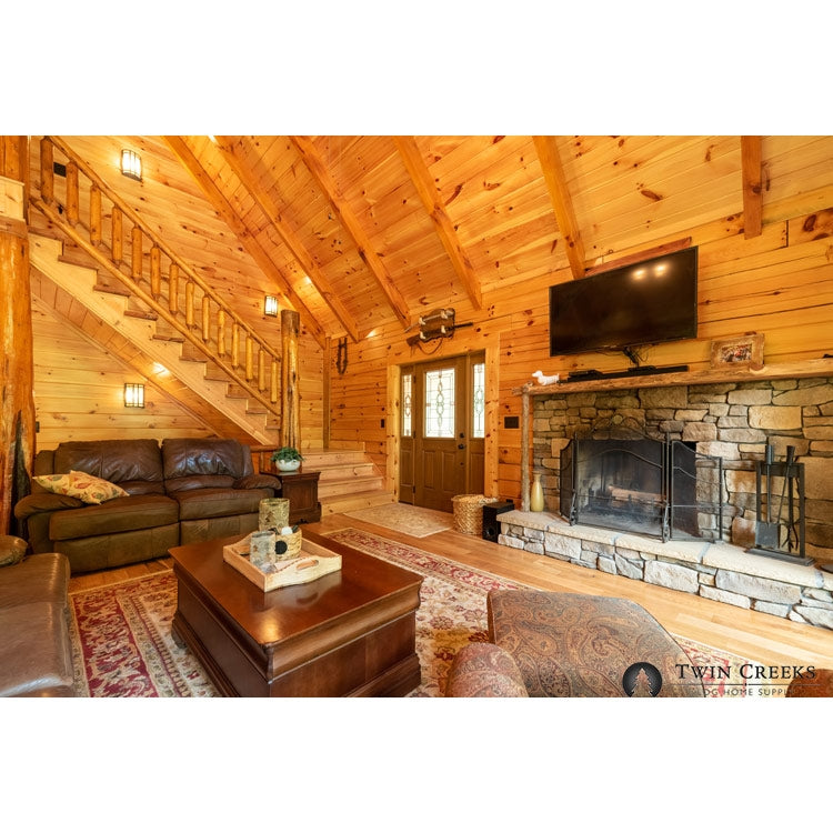 Installed 1x12 White Pine Tongue & Groove Ceiling