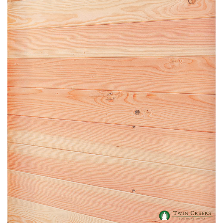1x6 Douglas Fir Tongue & Groove Shiplap - Installed View of V-Groove Face from Angle