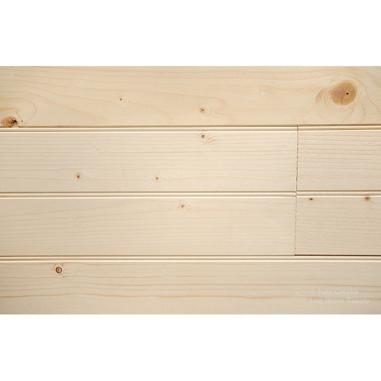 1x8 Spruce Tongue & Groove Paneling - Installed End-Matched Joint