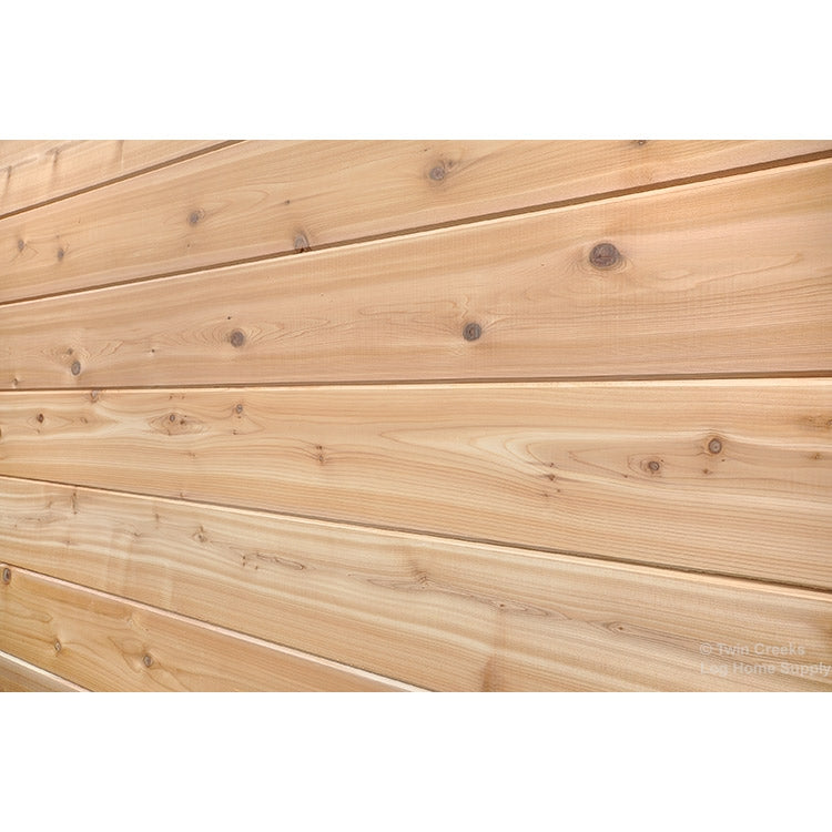 1x8 Western Red Cedar Smooth Face T&G(Angled Installed Photo)