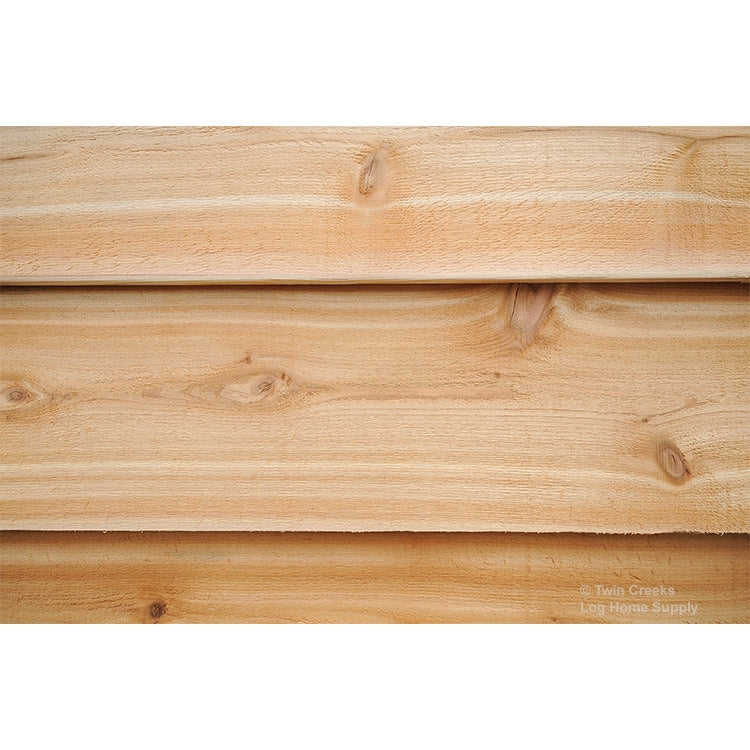 1x8 Western Red Cedar Rabbetted Bevel Log Siding (Wall Close)