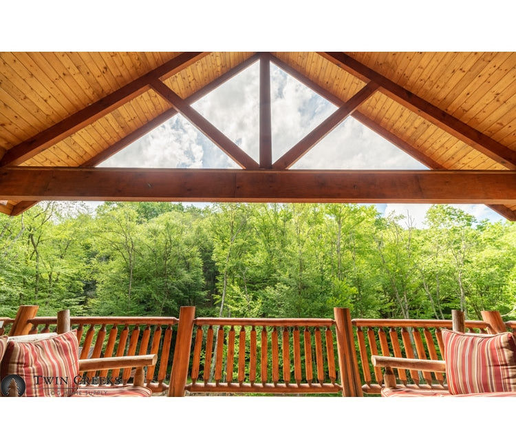 2x6 Spruce Tongue & Groove Paneling Installed as Exterior Deck Ceiling