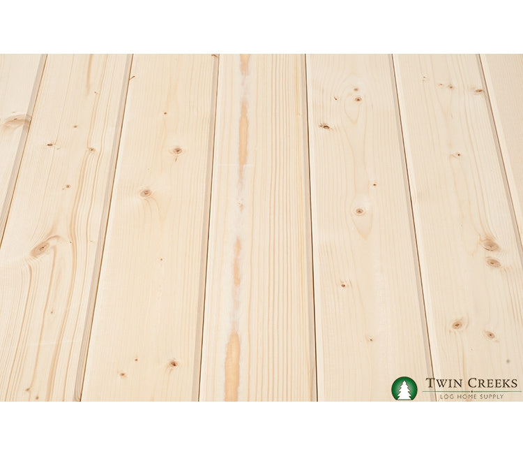 2x6 Spruce Tongue & Groove Paneling - "V" Groove Side