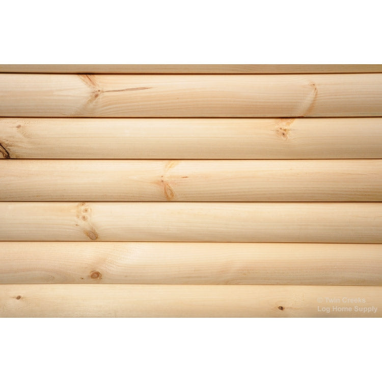 2x6 White Pine '"D" Log Siding - Installed (Front)