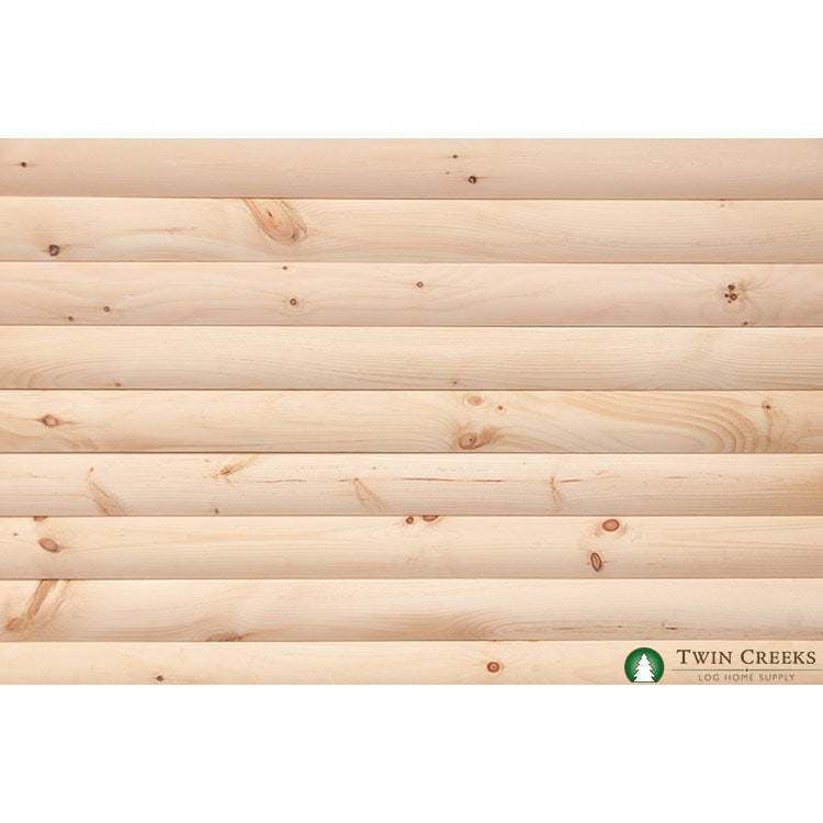 2x6 White Pine "D" Log Siding - Installed