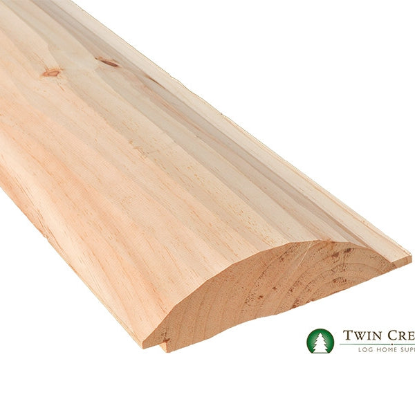 3x10 White Pine "D" Log Siding with Optional Drawknifing