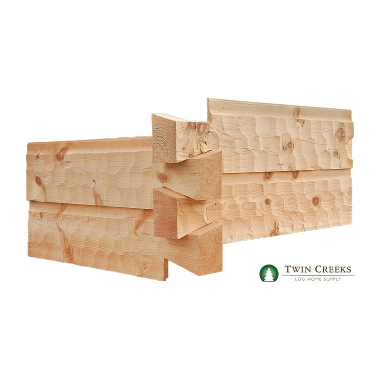 Stacked Scalloped Hewn Dovetail False Corners