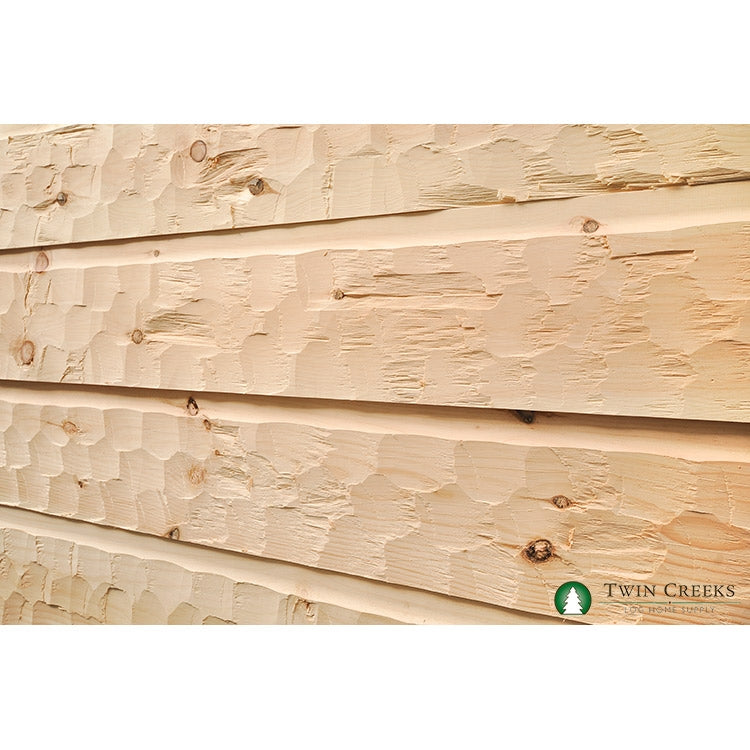 5/4x12 White Pine Chink Log Siding - Scallop Hewn (Installed)