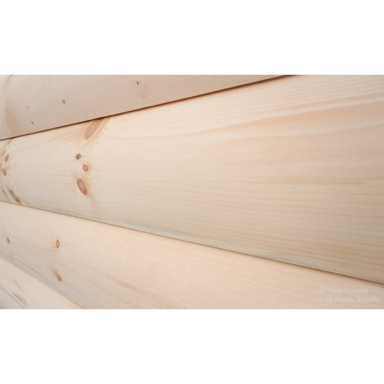 6x12 White Pine "D" Log (Installed Front Angled)
