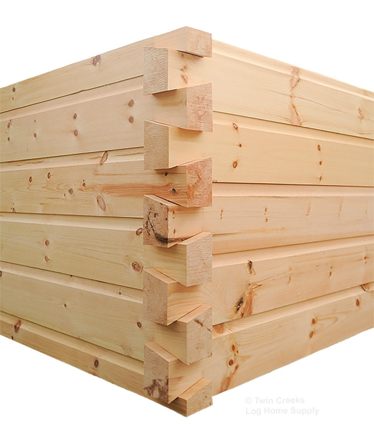 6x12 White Pine Kiln Dried Chink Logs (Dovetail End Joint Option)