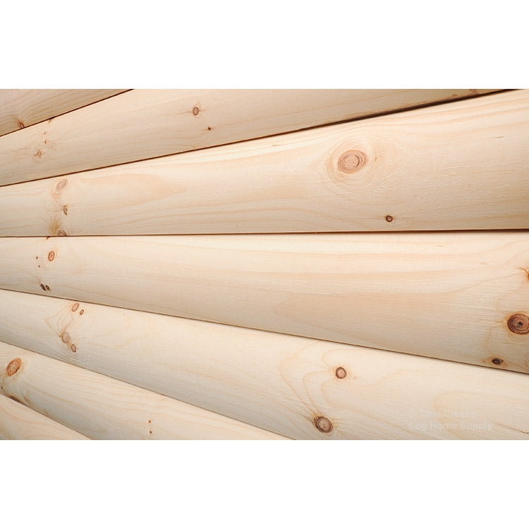 8x8 White Pine D Log (D Log Face Angled)