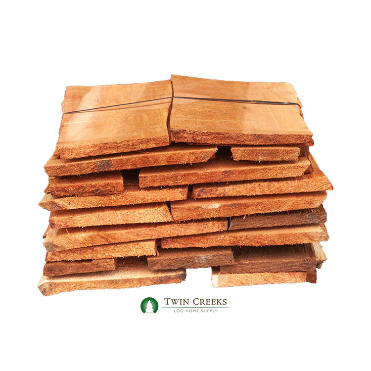 Bundle of Western Red Cedar 24 Inch, #1 Grade, Medium Thickness, Hand-Split Shakes from Front