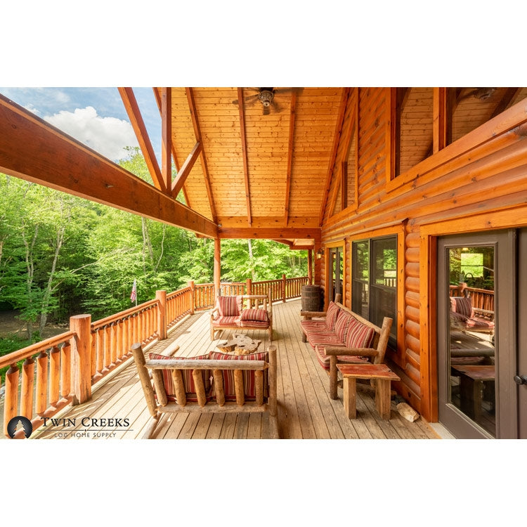 Sikkens Proluxe Cetol Log and Siding Applied to Railing, Beams, Ceiling, and Siding