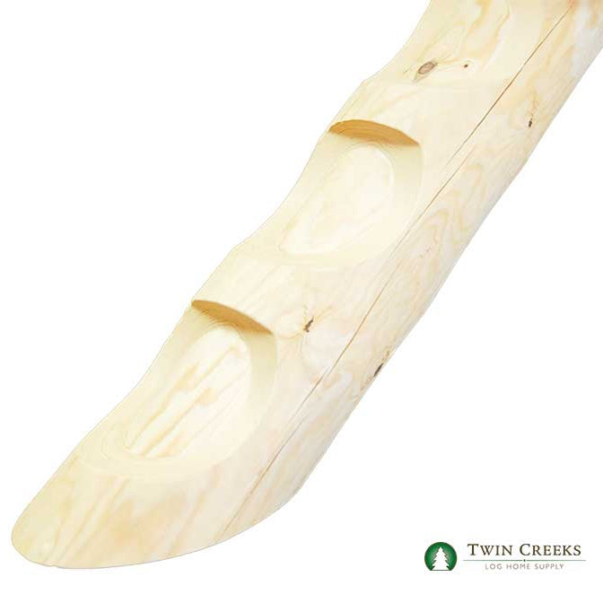 Dual Cope White Pine Log Stairs (Stringer Detail)