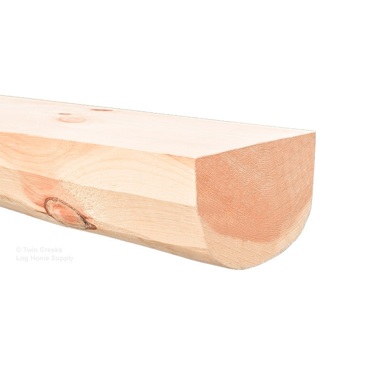 Front Face of a White Pine Half Log Mantel