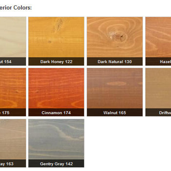 PermaChink Lifeline Exterior Finish - Color Chart