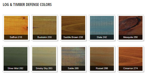 Perma-Chink Log and Timber Defense Color Chart