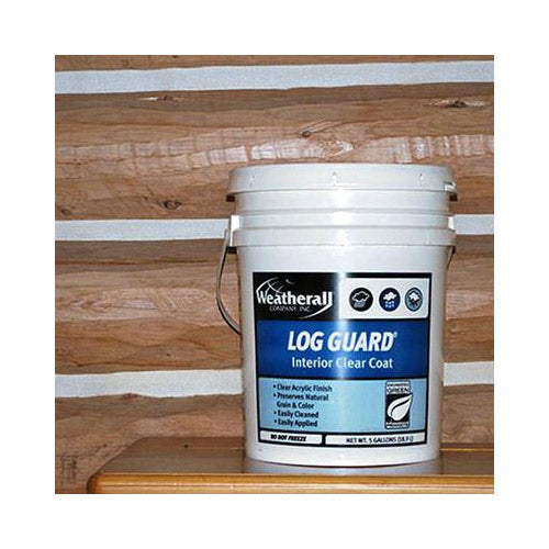 Log Guard Clear Interior Finish Pail Against Timbers