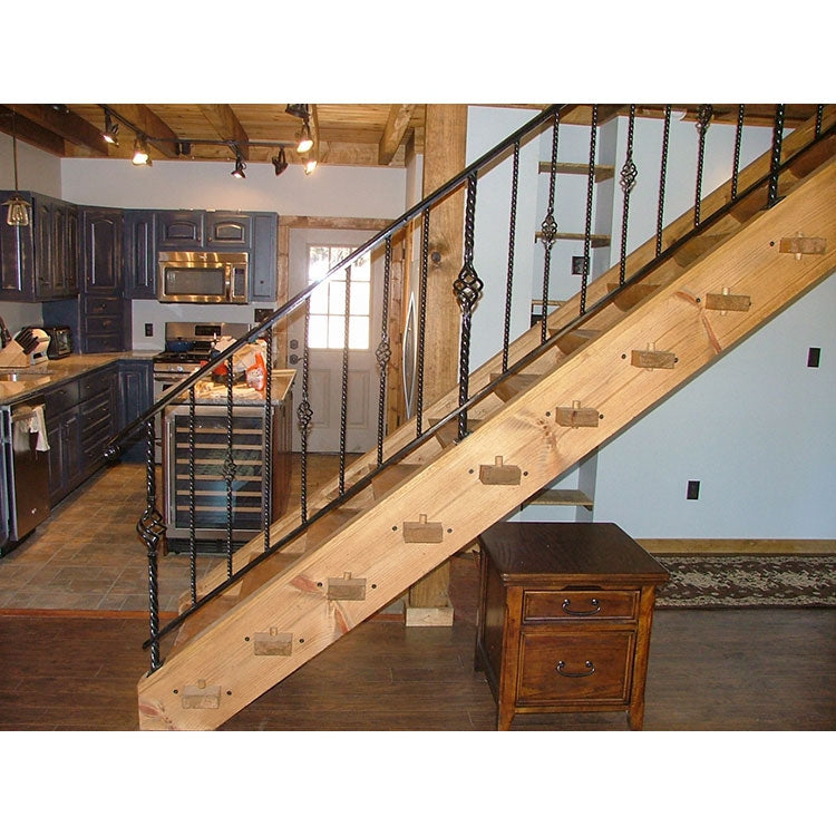 Mortise and Tenon White Pine Log Stairs (Half Log Treads / Timber Stringers)