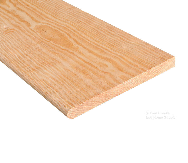 5/4x12 Southern Yellow Pine Bullnose Stair Tread - C & Better Grade (Studio Shot)