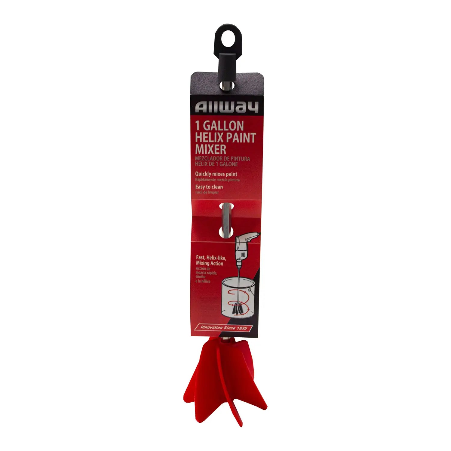 Allway 1-gallon helix paint mixer with packaging on a white background