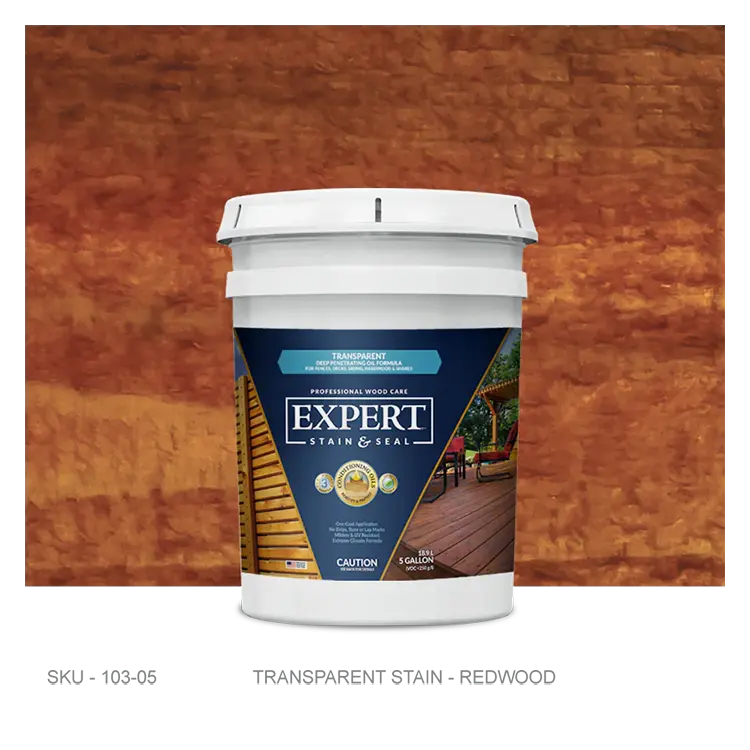 Expert Stains - Transparent Stain Swatch - 5 Gallon / Redwood