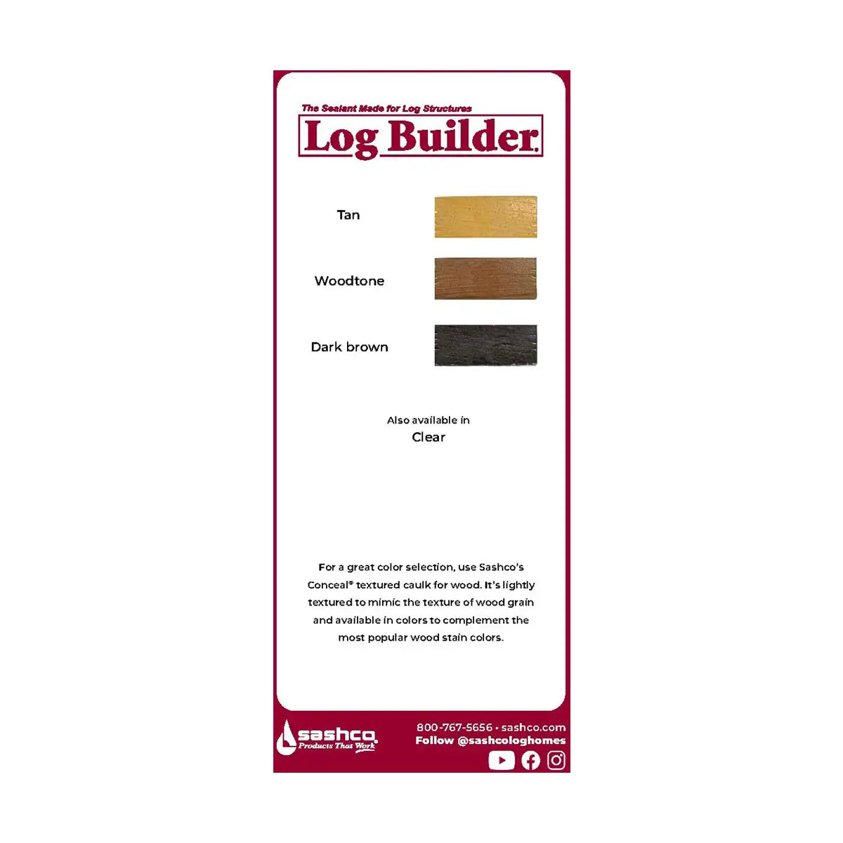 Log Builder Caulk Color Card