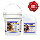 Two containers of Lifeline Ultra-2 exterior stain with a free delivery badge on a white background.