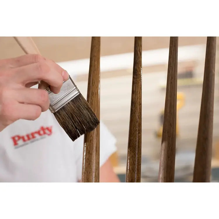 Purdy Ox Hair Poly Brush In Use On Chair