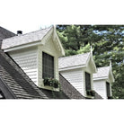 SBC White Cedar Shingles on dormers pre-finished in Concord White color.