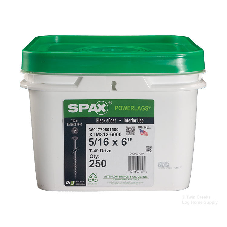 Spax Powerlag T-Star Pancake Head Screws - Pail (250) 6" Screws