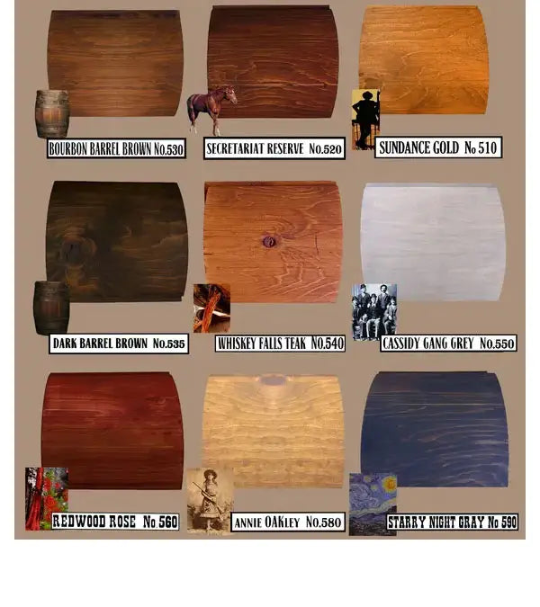 Sundance Wood Stain Log 1 Coat Color Chart