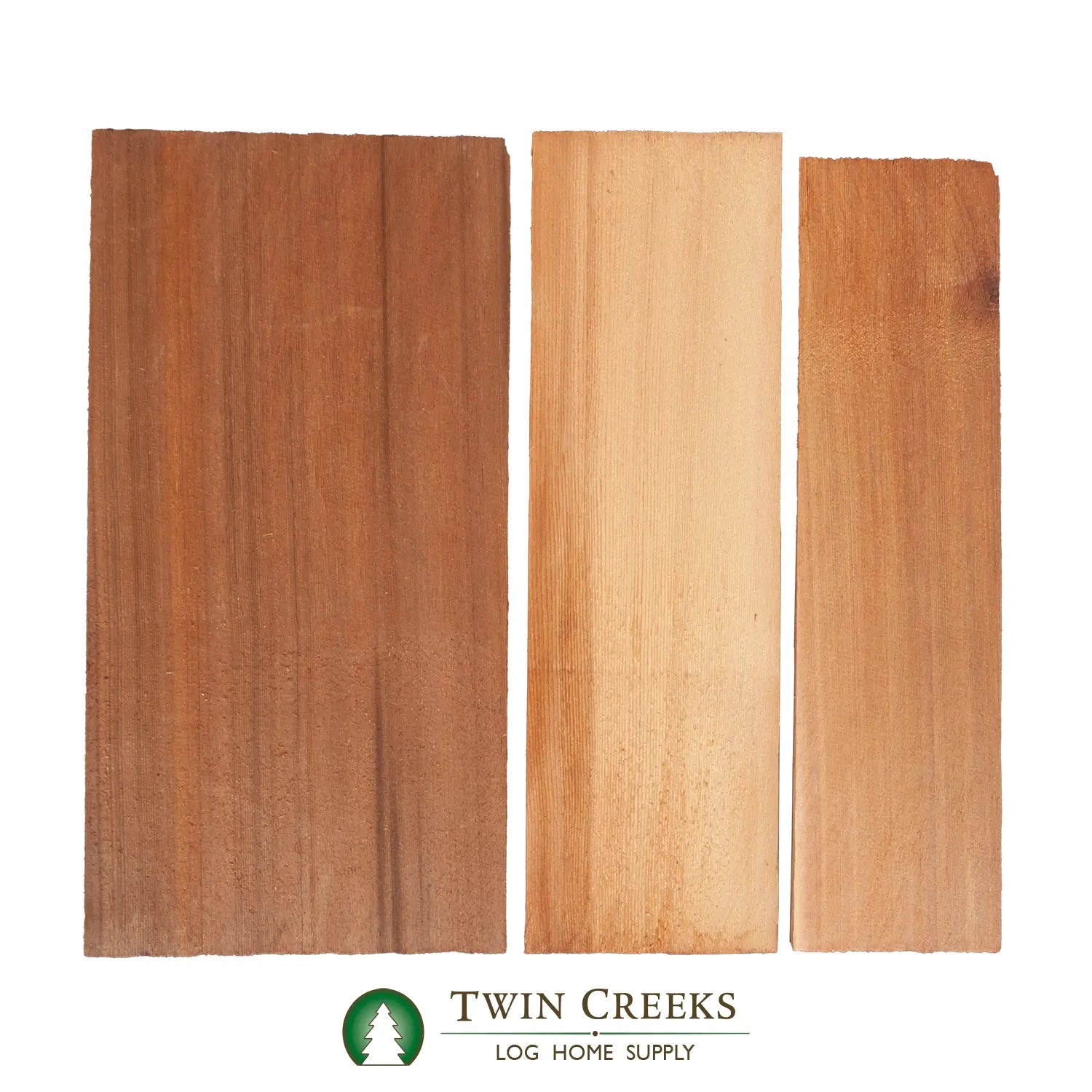 Comparison photo of three #1 Grade, 18" Western Red Cedar Shingles 