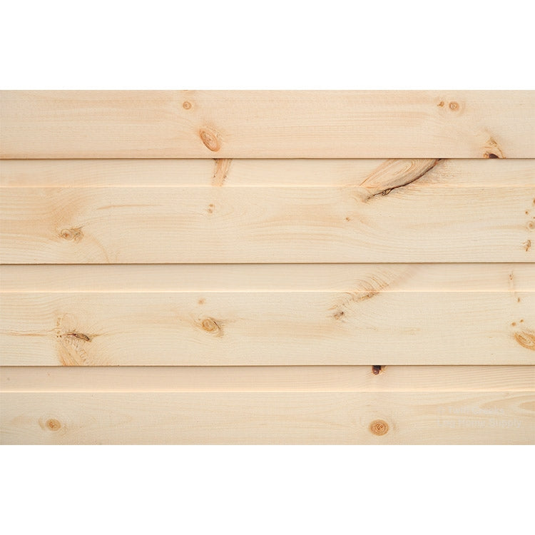 1x12 White Pine Chink Log Siding, Rough Sawn (Front Wall) 