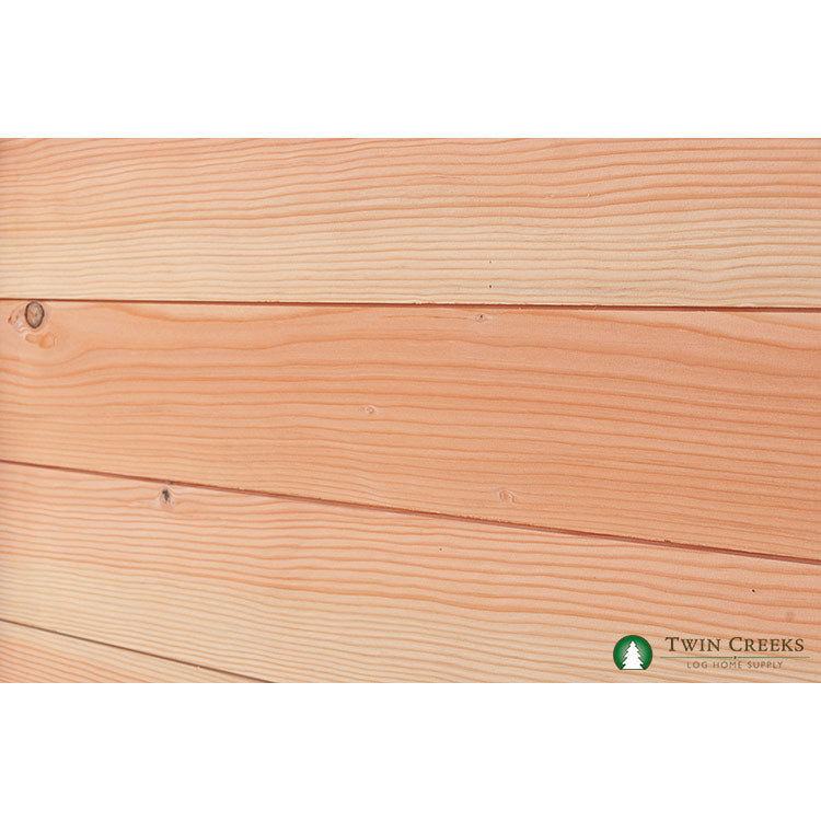 1x6 Douglas Fir Tongue & Groove Shiplap - Installed Closeup of Nickel Gap Face from Angle