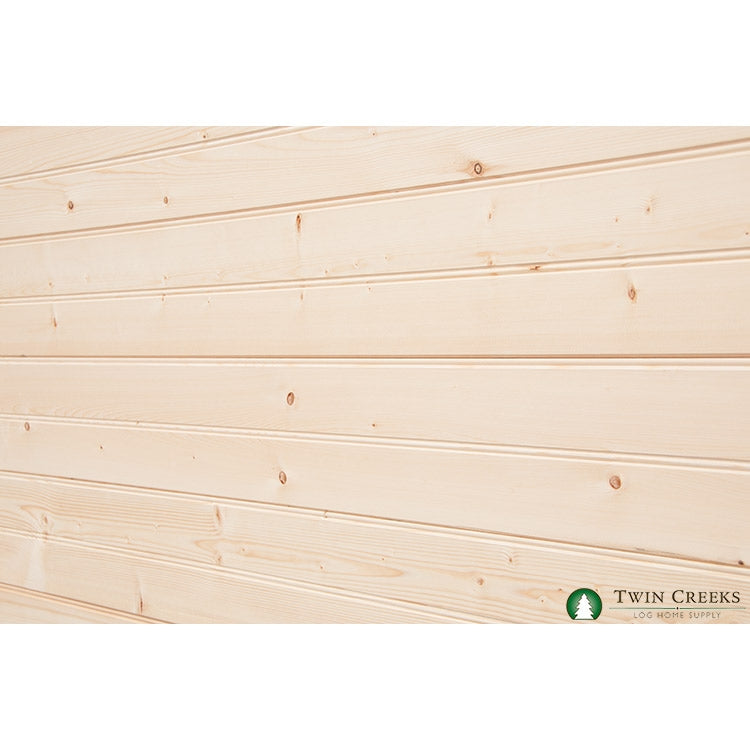 1x6 Spruce T&G Paneling: E&CB Wall Close Angled