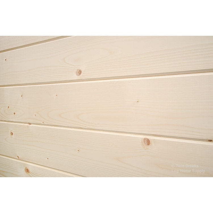 1x8 Spruce Tongue & Groove Paneling - Installed Angled Close (Smooth Face)