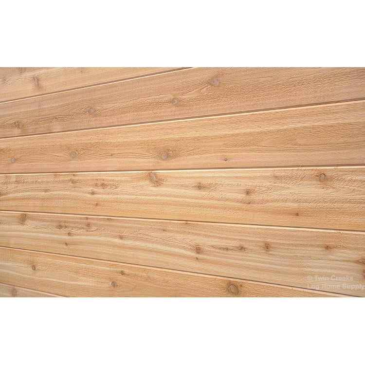 1x8 Western Red Cedar Rough Face T&G(Angled Installed Photo)
