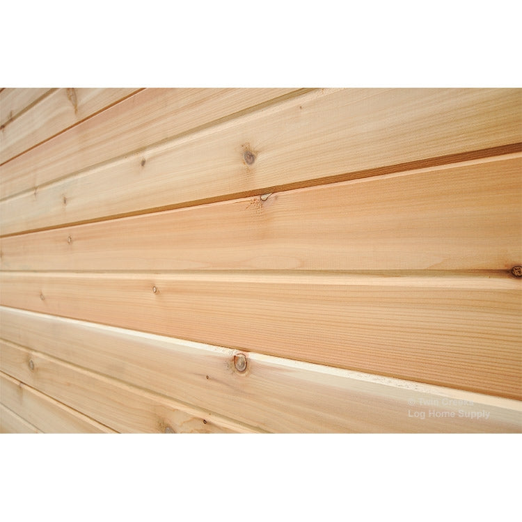 1x8 Western Red Cedar Channel Rustic Siding (Reverse Installed Angled Close)