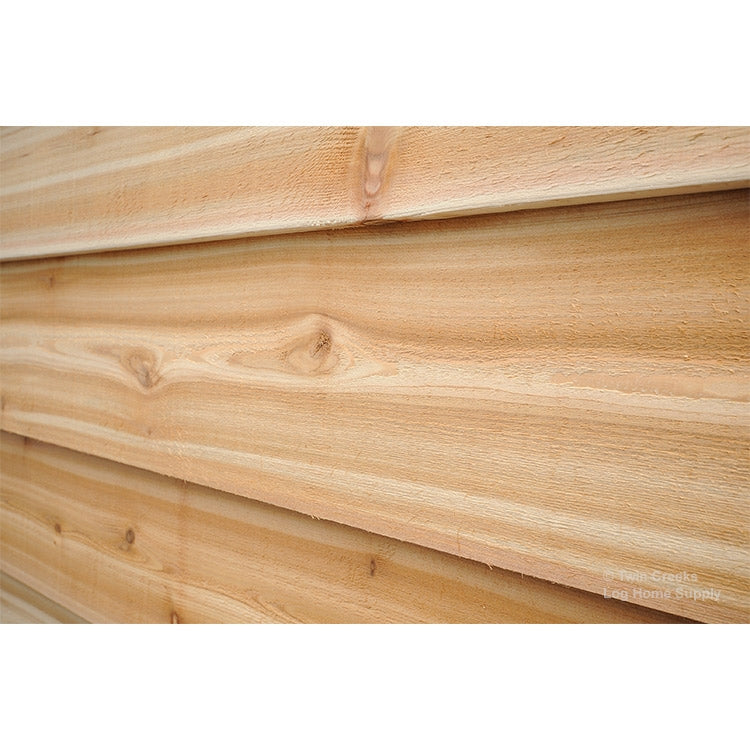 1x8 Western Red Cedar Rabbetted Bevel Log Siding (Angled Close)