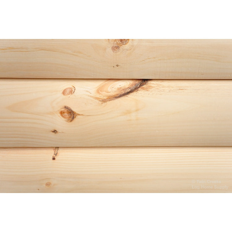 2x12 White Pine "D" Log Siding - Installed Front Closeup