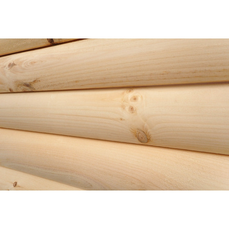 2x6 White Pine Log Siding - Installed (Angled Close)  