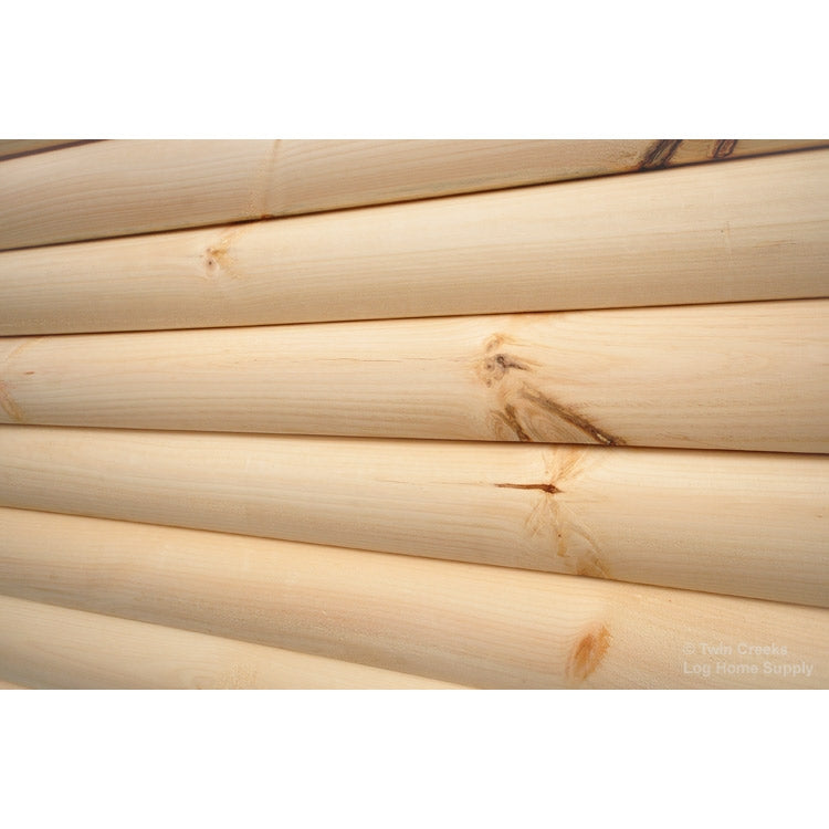 2x6 White Pine '"D" Log Siding Profile - Installed (Angled)