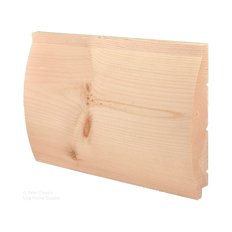 2x8 White Pine "D" Log Siding - Deep Profile; Front