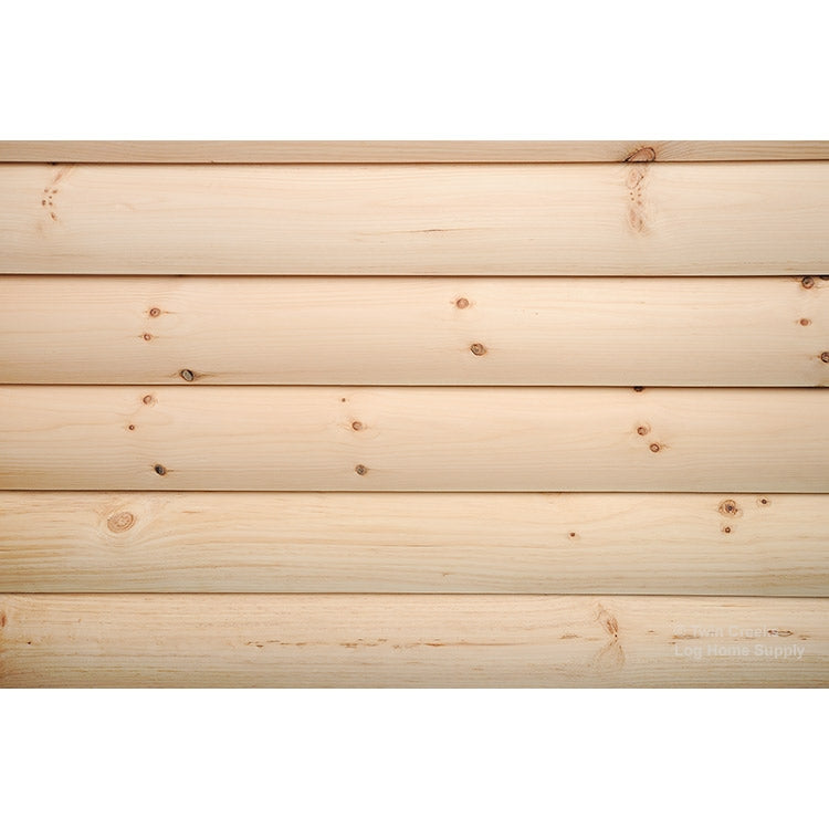 2x8 White Pine "D" Log Siding - Deep Profile (Installed)